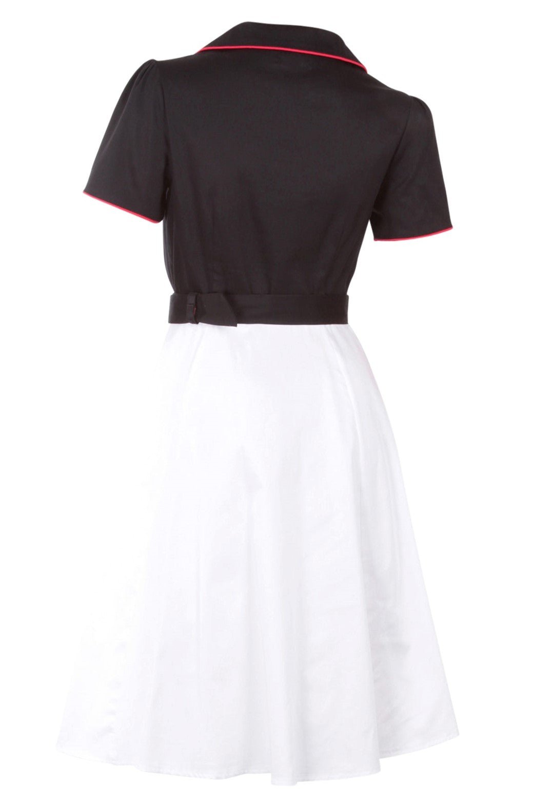 Penelope Diner Rockabilly Shirt Dress in Black/White/Red