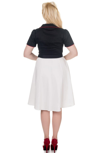 Penelope Diner Rockabilly Shirt Dress in Black/White/Red