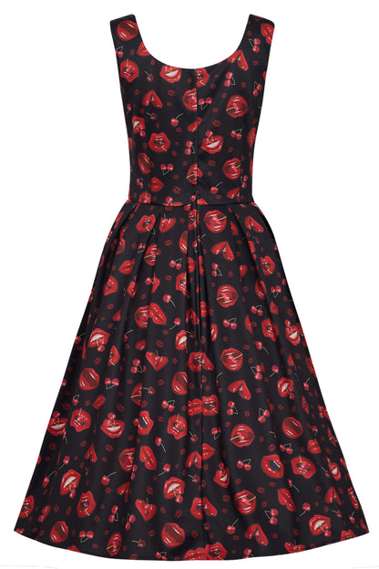 Amanda Pin Up Lip & Cherry Swing Dress