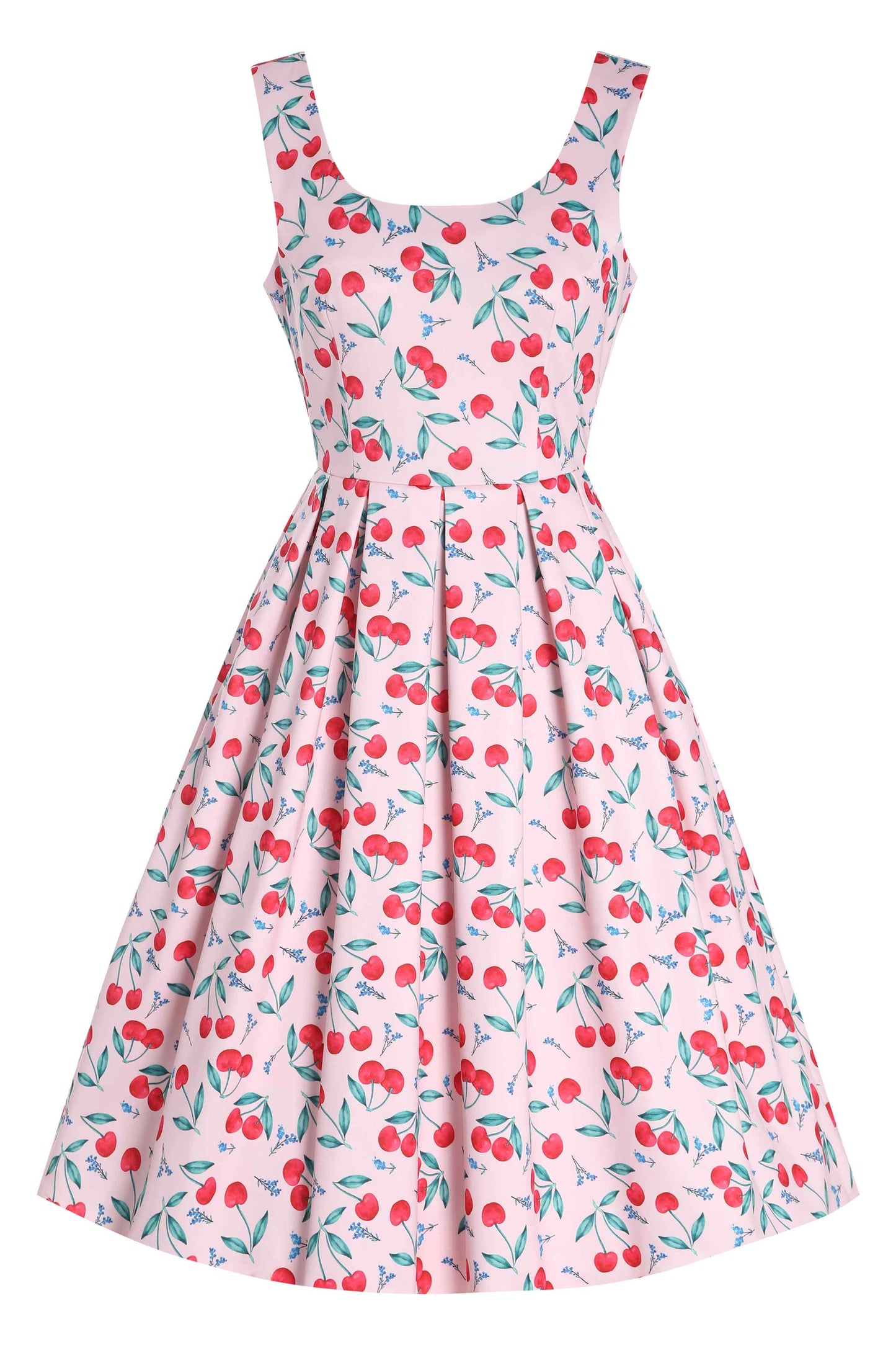 Amanda Pink Cherry Flared Dress