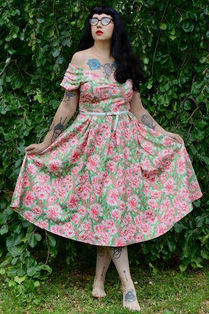 Lily Pink Floral Off Shoulder Dress