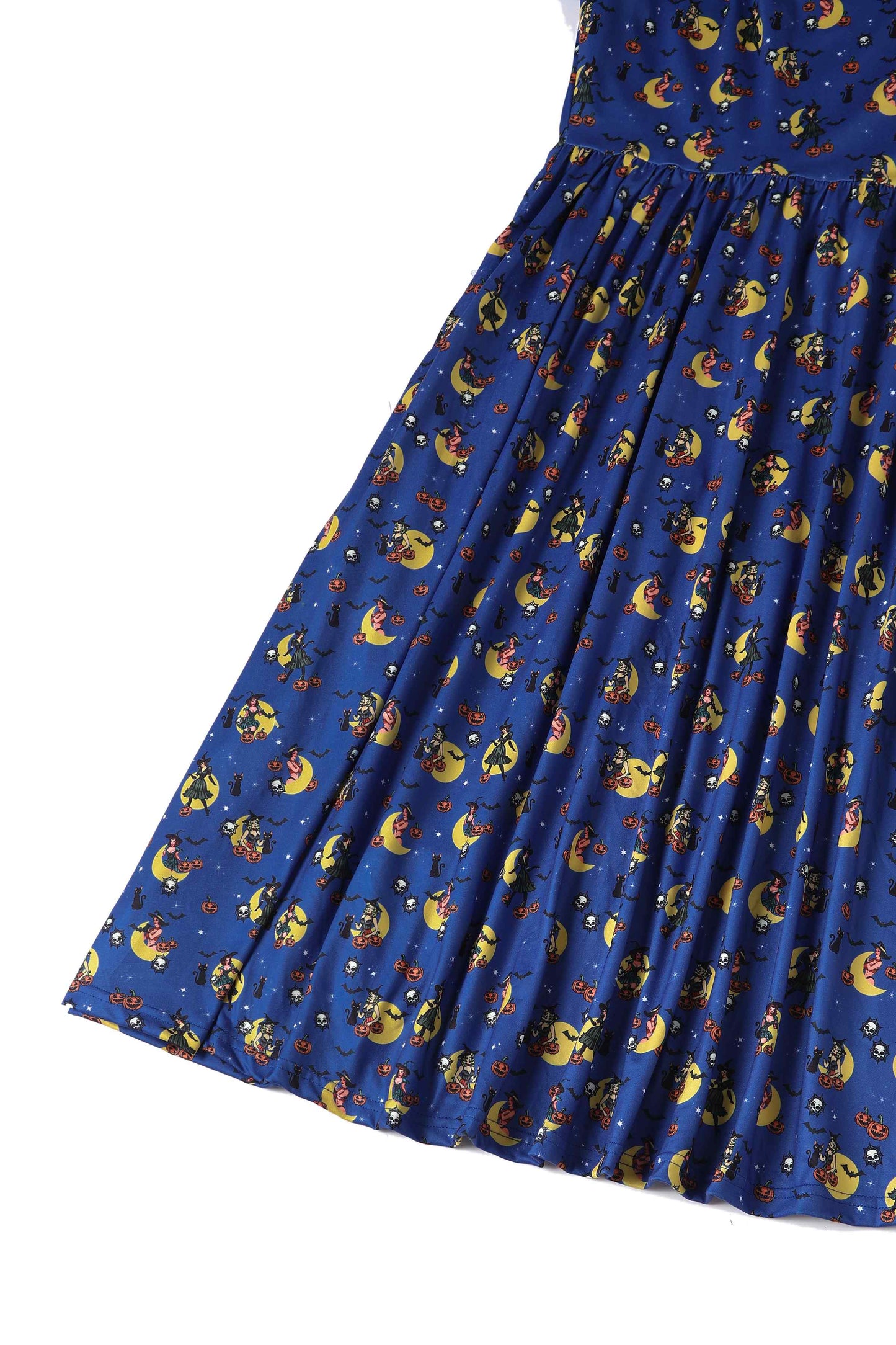 Billie Blue Pinup Witch Long Sleeved Dress