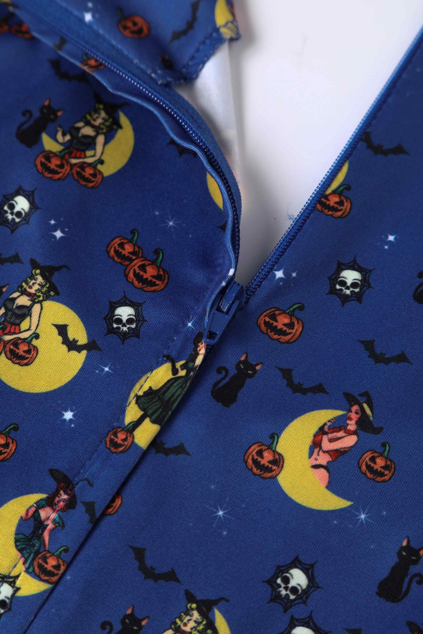 Billie Blue Pinup Witch Long Sleeved Dress