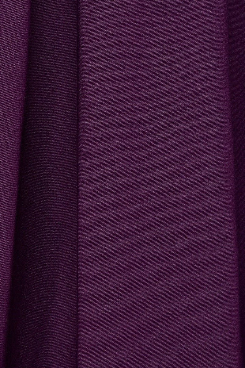 Lola Purple Box Pleated Flared Dress