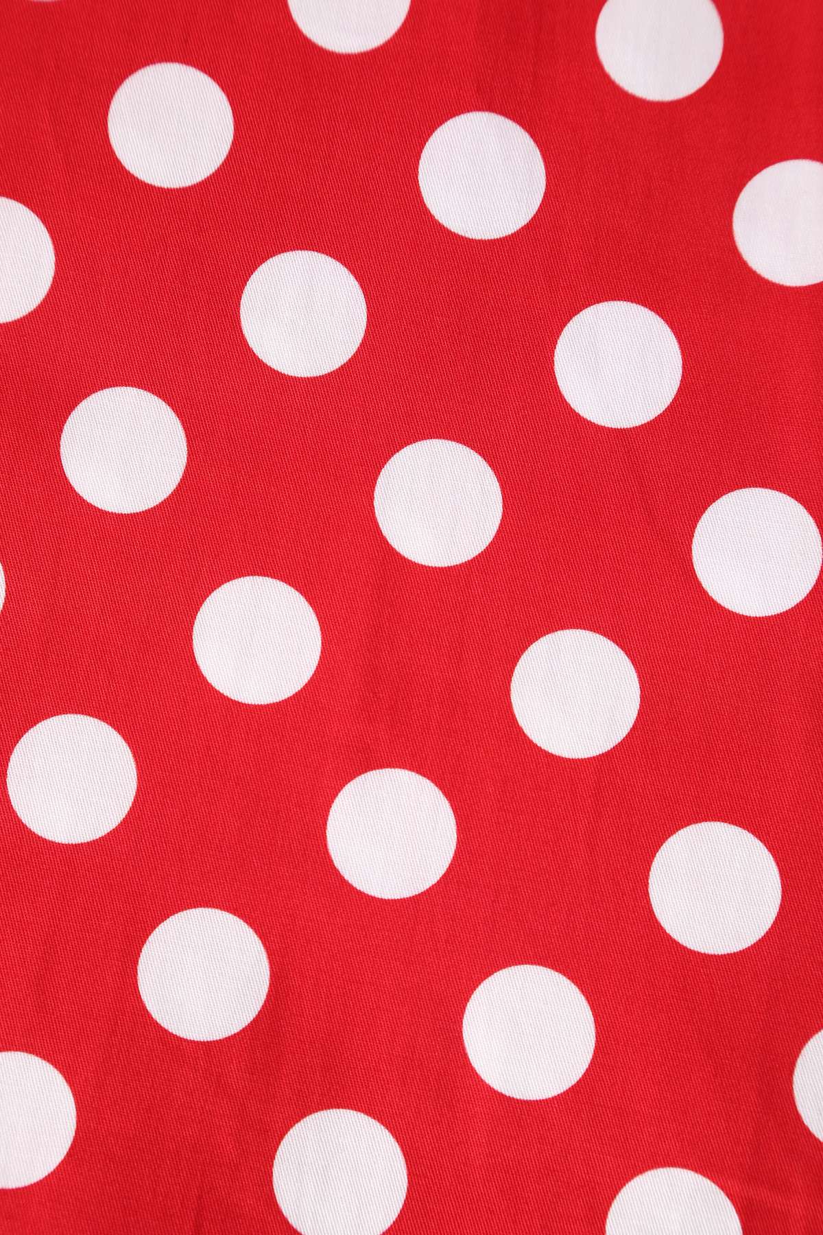 Amanda Retro Red Polka Dot Flared Dress