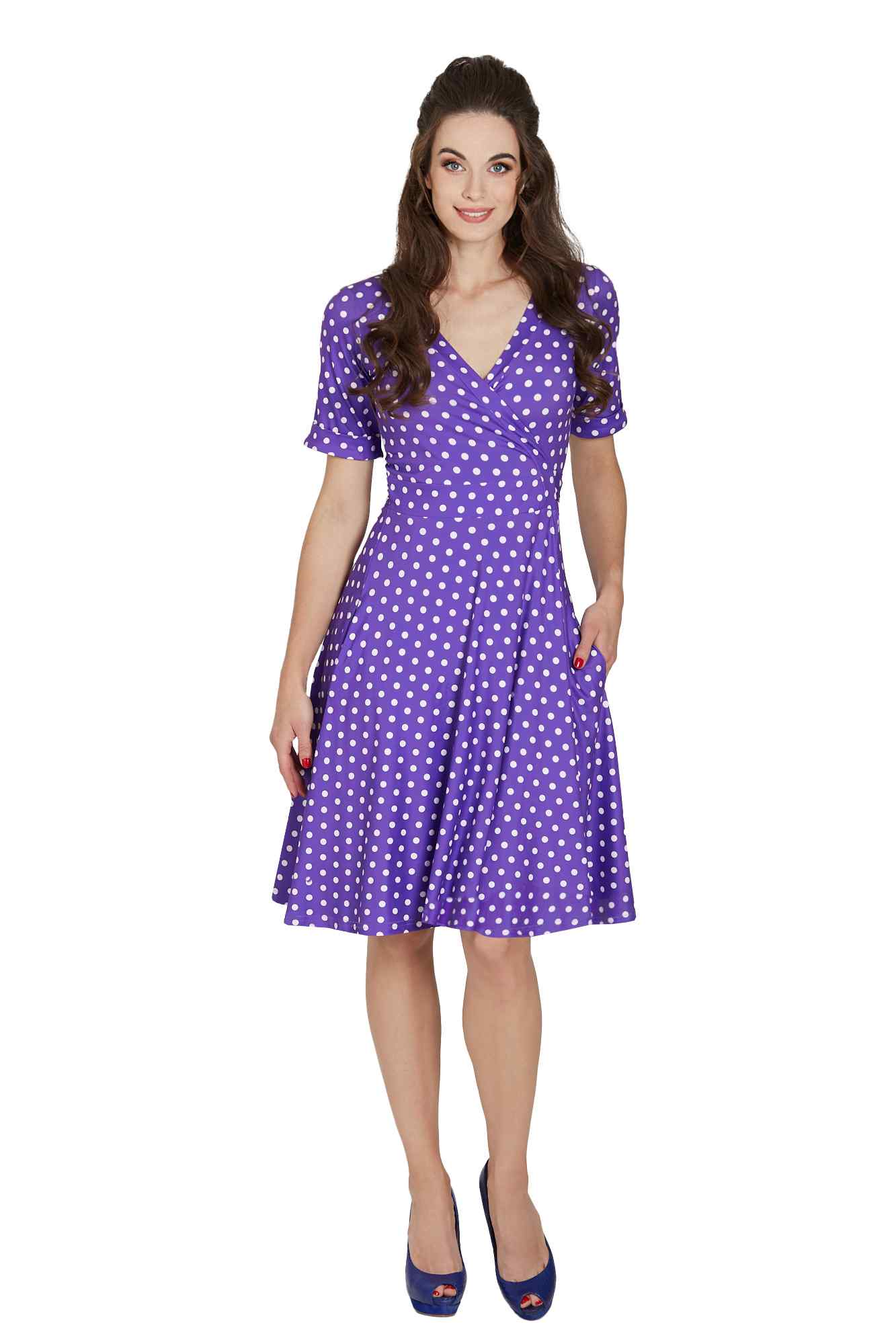 Matilda Purple Polka Dot Wrap Dress