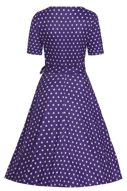 Matilda Purple Polka Dot Wrap Dress