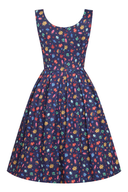 Amanda Purple Robot Swing Dress