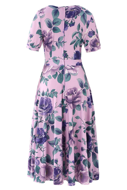 Julia Purple Rose Midi Dress