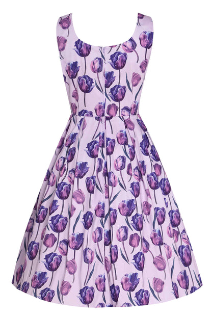 Amanda Purple Tulip Swing Dress