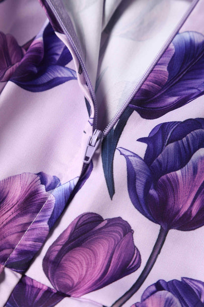 Amanda Purple Tulip Swing Dress