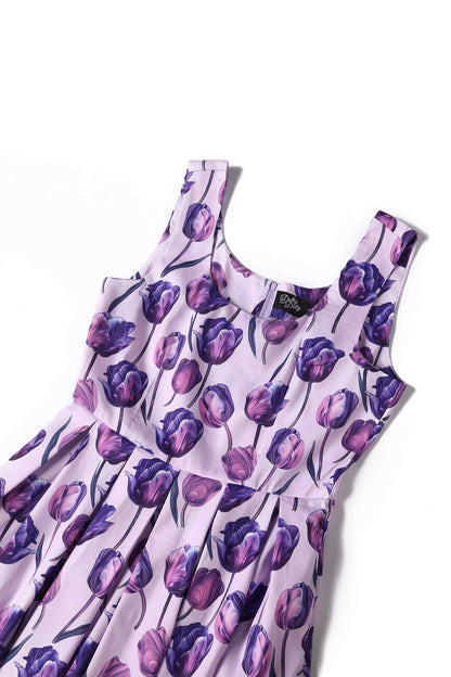 Amanda Purple Tulip Swing Dress