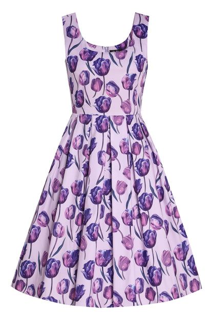 Amanda Purple Tulip Swing Dress