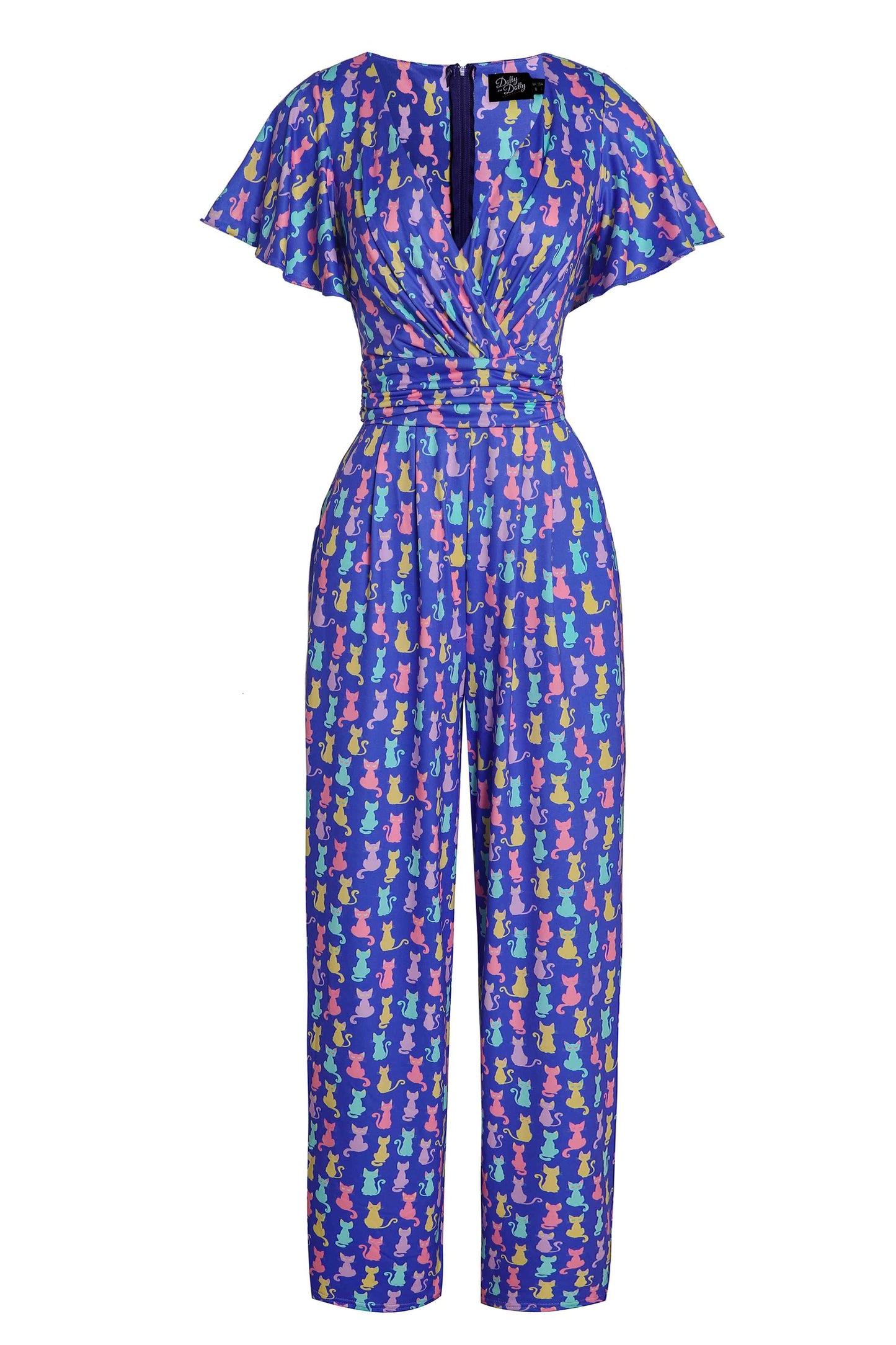 Esther Rainbow Cat Purple Jumpsuit