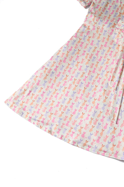 Matilda Rainbow Cat Wrap Dress