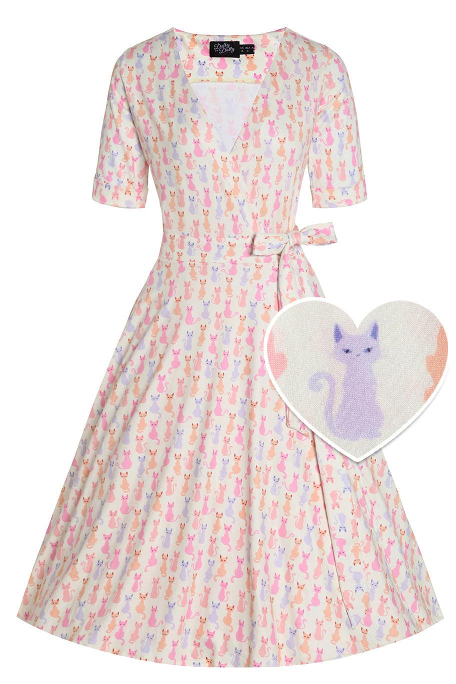 Matilda Rainbow Cat Wrap Dress