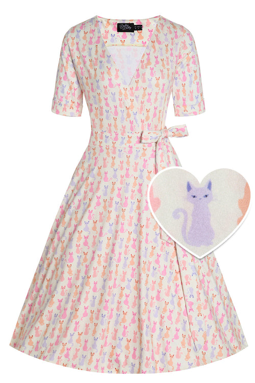 Matilda Rainbow Cat Wrap Dress