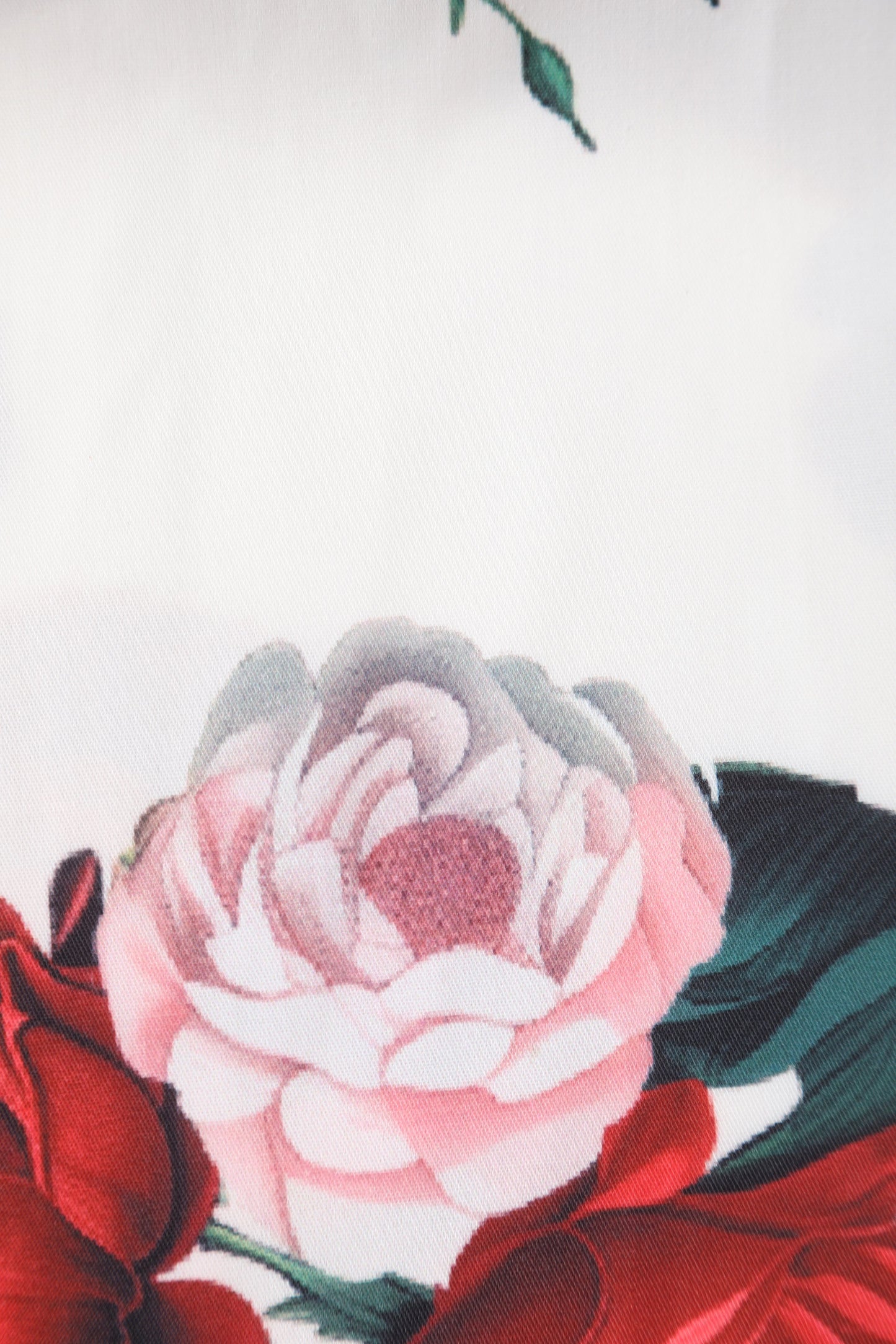 Lisette Red Peony in White Bolero Jacket