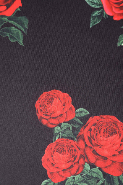 Monroe Black Rose & Bird Pencil Dress