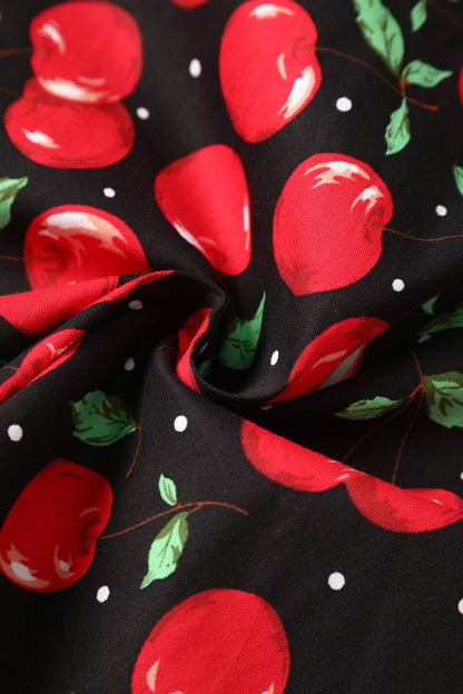 Brenda Retro Cherry Flared Dress