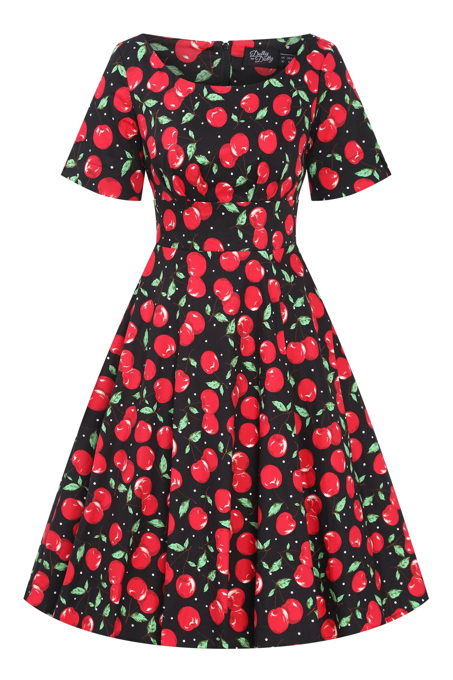 Brenda Retro Cherry Flared Dress