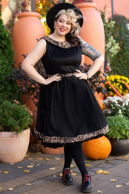 Cindy Retro Dress in Leopard Print