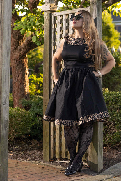 Cindy Retro Dress in Leopard Print