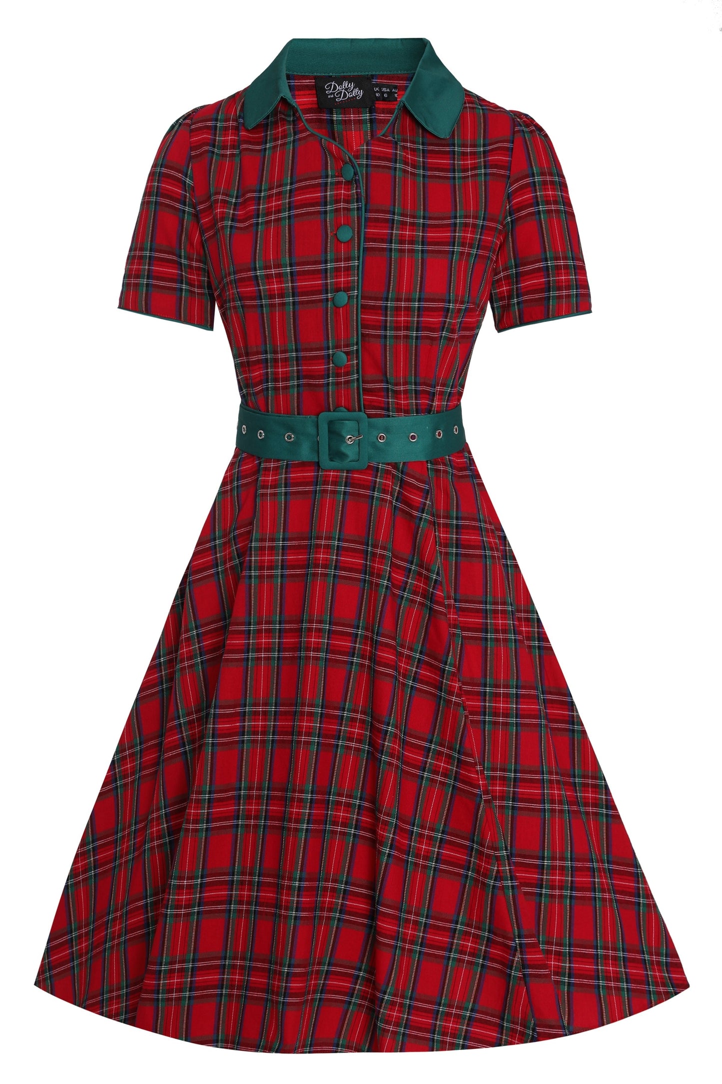 Penelope Royal Stewart Red Tartan Shirt Dress