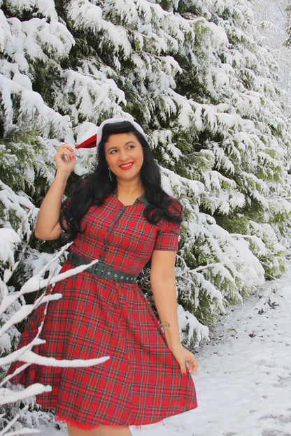 Penelope Royal Stewart Red Tartan Shirt Dress