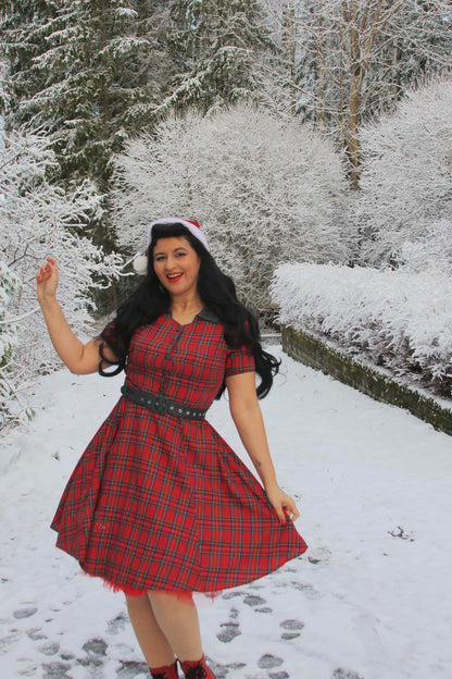 Penelope Royal Stewart Red Tartan Shirt Dress