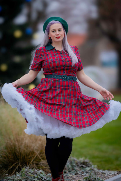 Penelope Royal Stewart Red Tartan Shirt Dress