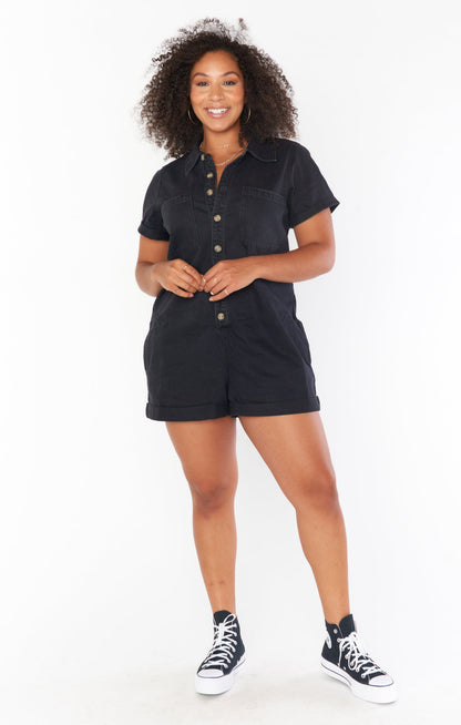 Range Romper ~ Washed Black