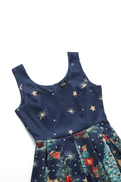 Amanda Santa Is Back In Town Dress In Dark Blue