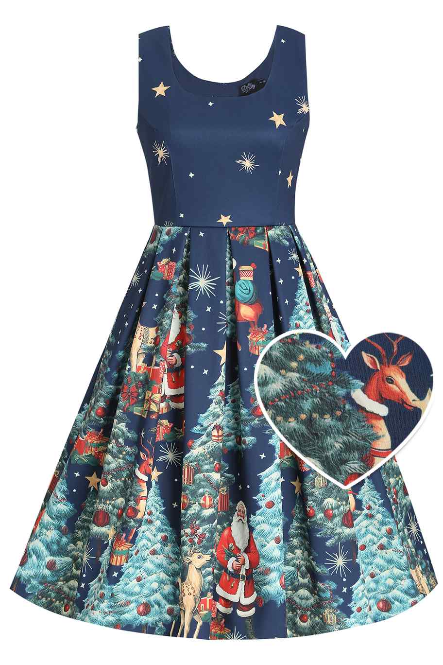Amanda Santa Is Back In Town Dress In Dark Blue