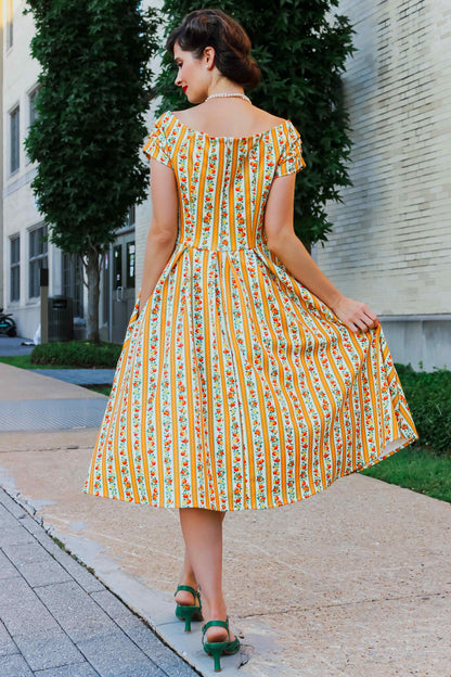 Lily Sicilian Orange Stripe Swing Dress