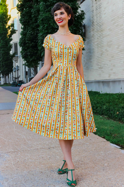 Lily Sicilian Orange Stripe Swing Dress
