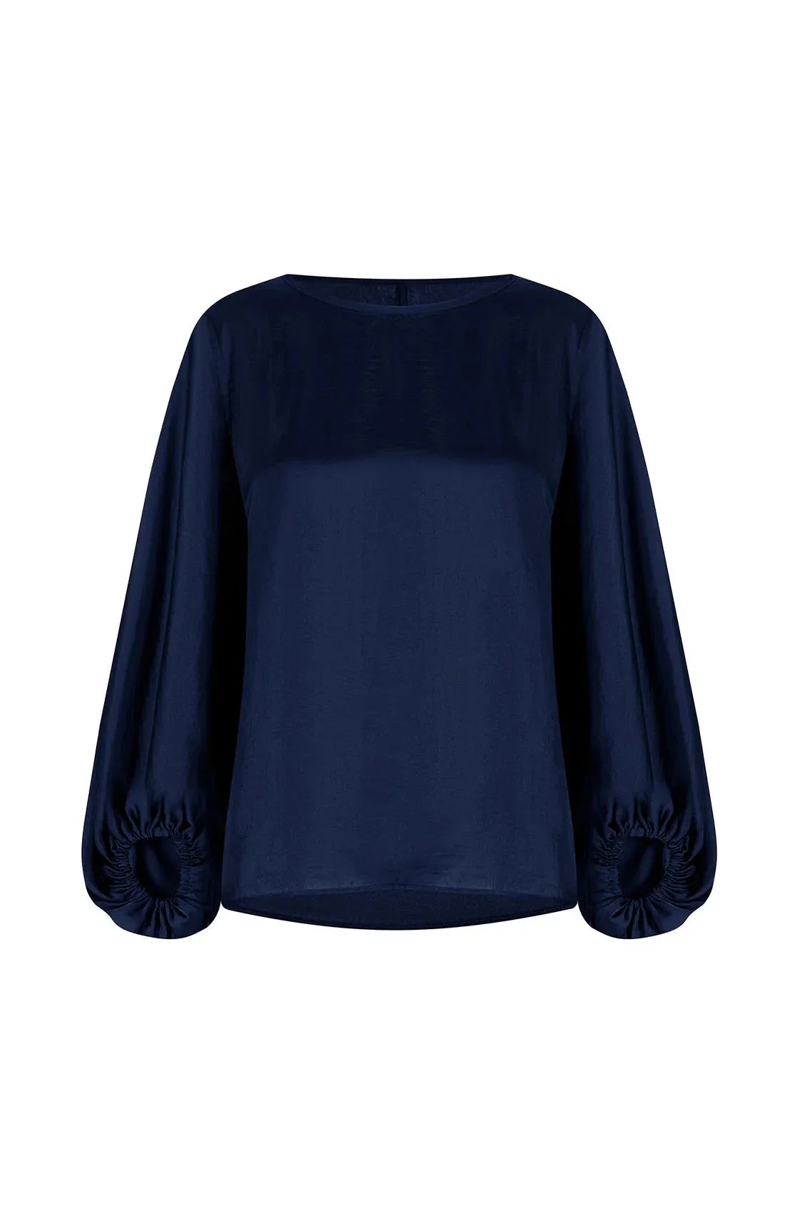 Sophia Round Neck Long Sleeve Top Navy