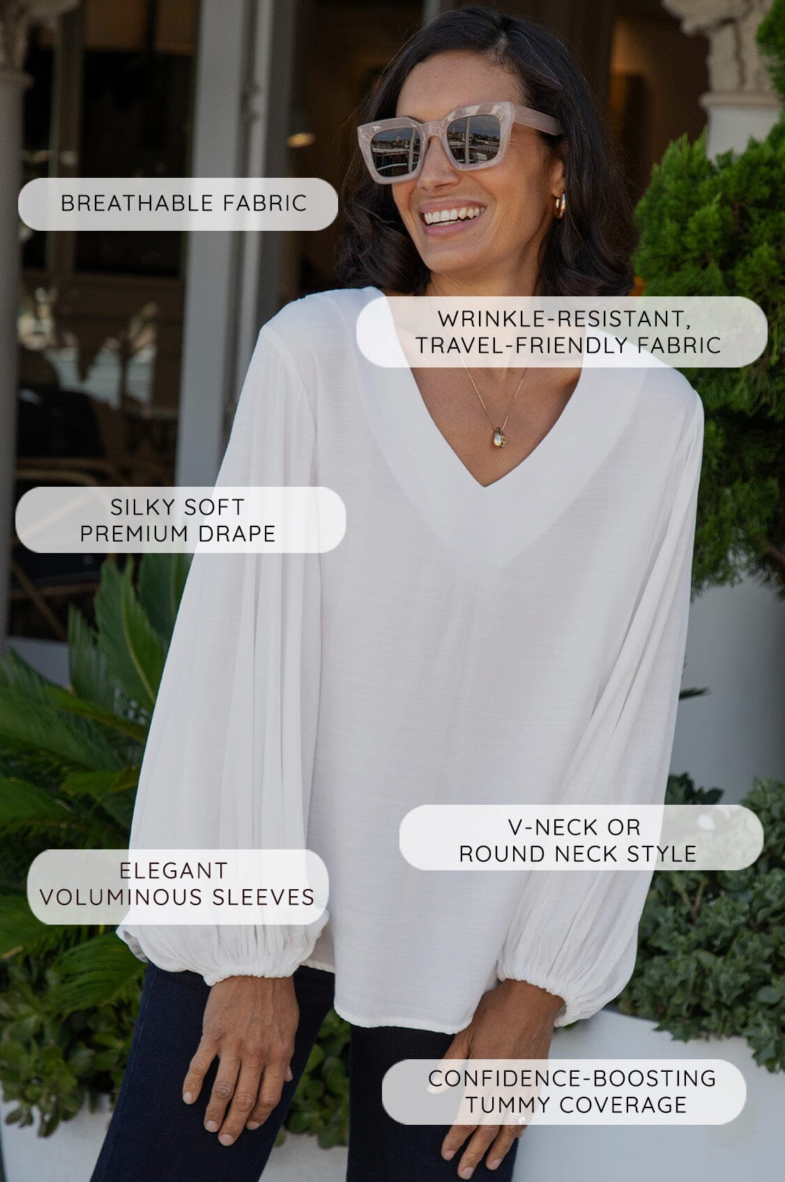 Sophia Round Neck Long Sleeve Top Navy
