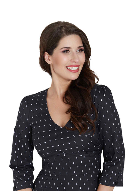Katherine Spooky Black Coffin Long Sleeved Dress