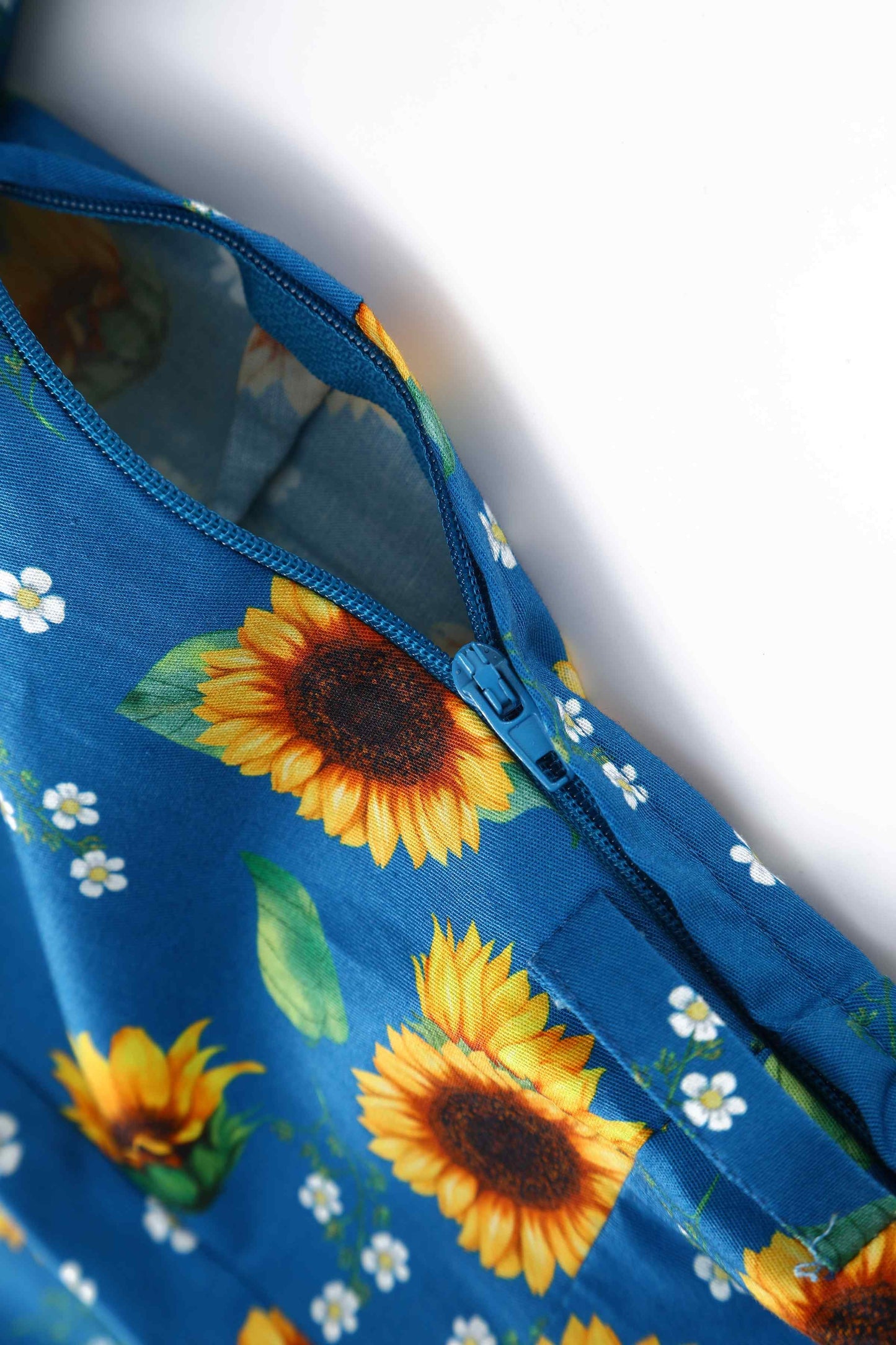 Mabel Sunflower Midi Shirt Dress In Blue