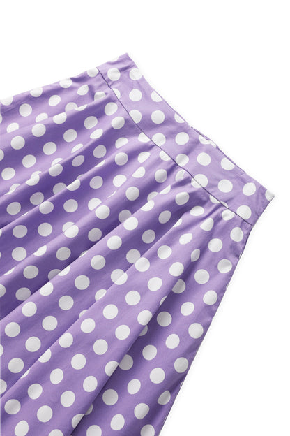 Maisie Lilac Polka Dot Full Circle Midi Skirt