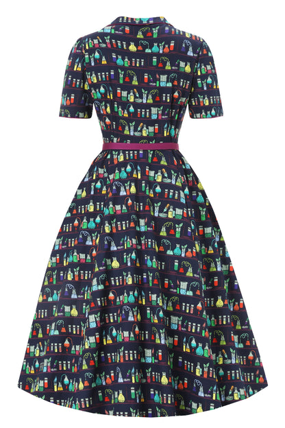 Mabel Blue Science Midi Shirt Dress