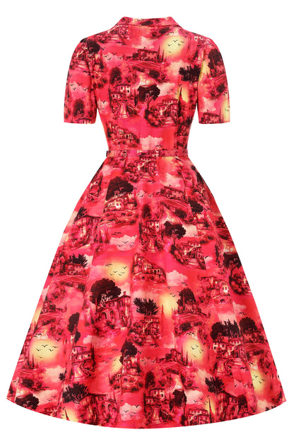 Mabel Sunset Midi Shirt Dress