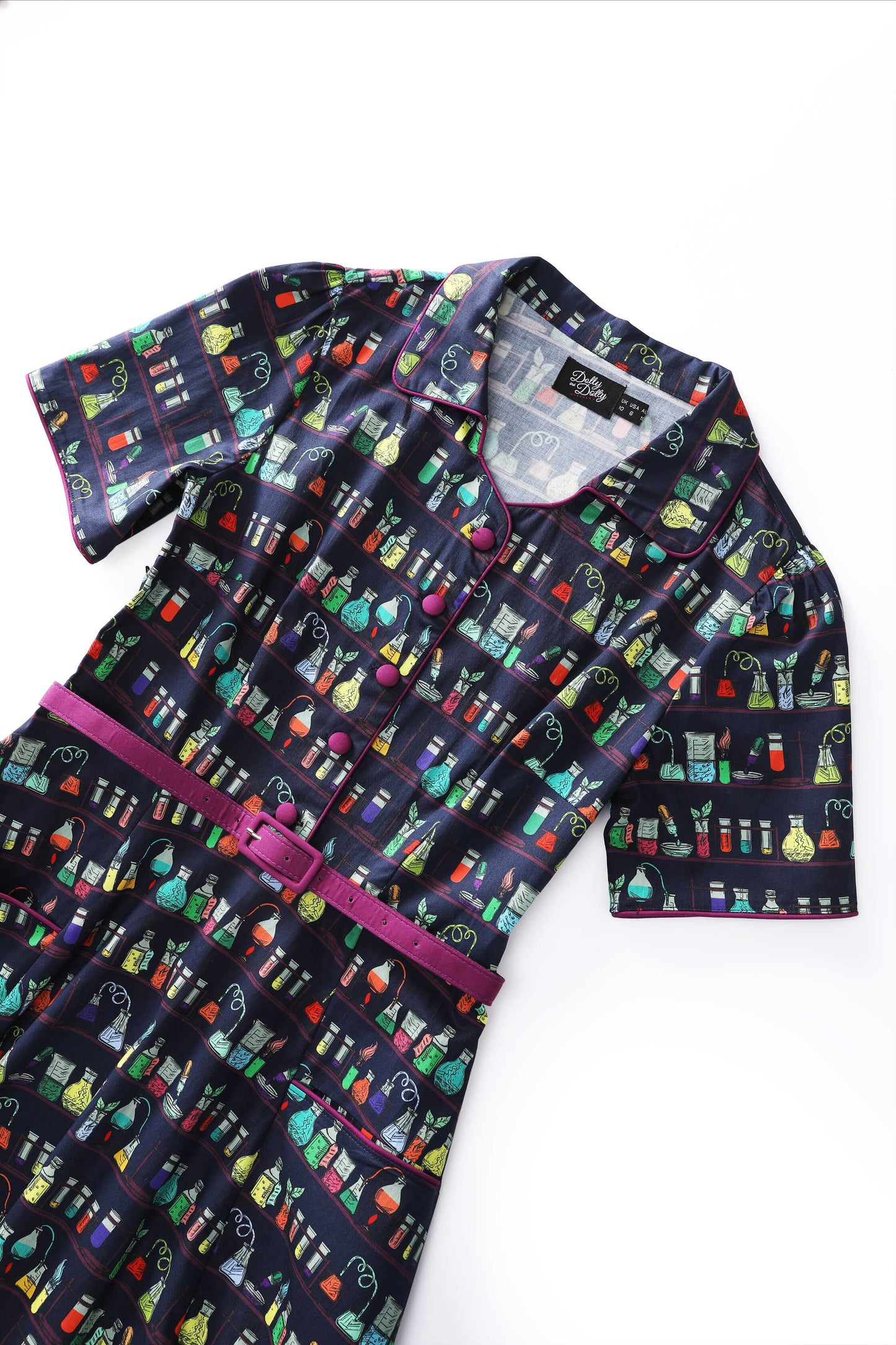 Mabel Blue Science Midi Shirt Dress