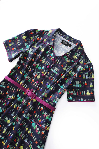 Mabel Blue Science Midi Shirt Dress