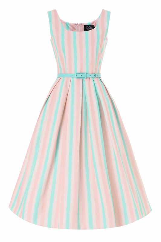 Amanda Pastel Striped Swing Dress