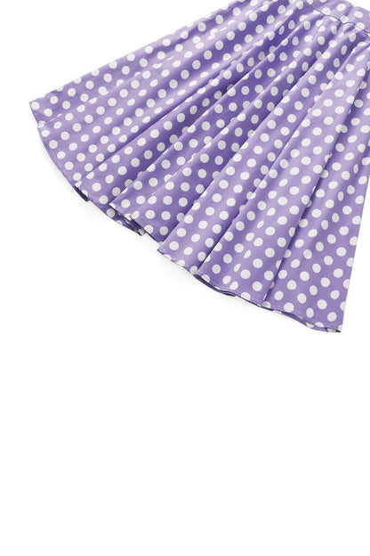 Maisie Lilac Polka Dot Full Circle Midi Skirt