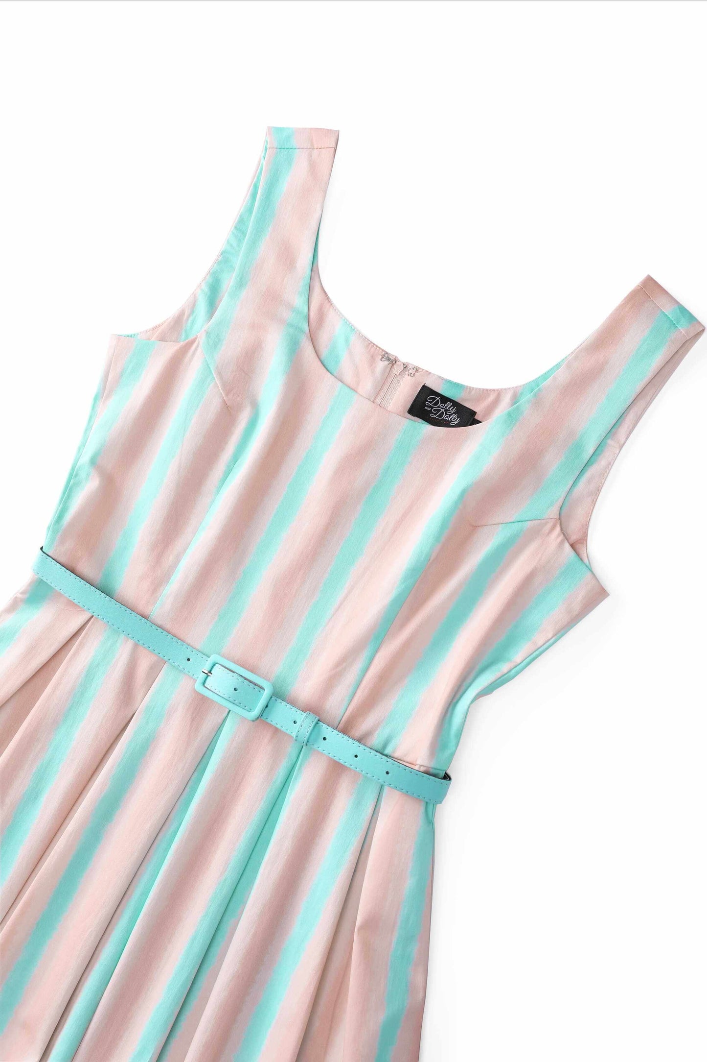 Amanda Pastel Striped Swing Dress