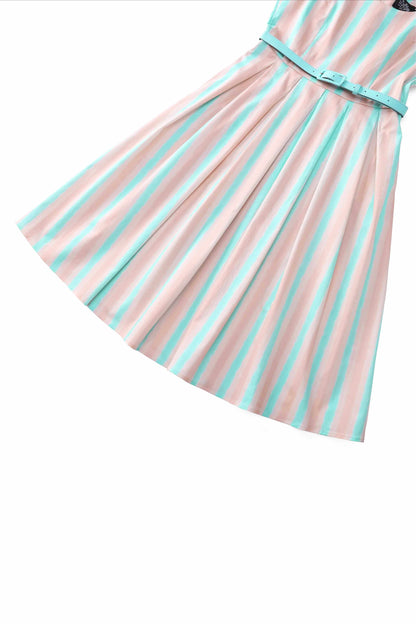 Amanda Pastel Striped Swing Dress