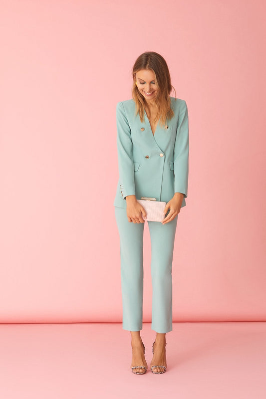Traje Chaqueta Cornelia & Pantalon Alexandra Verde · Pretty in Pink ·